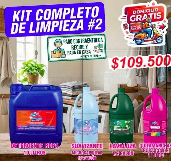 Combo Lavandería y Cocina 4 Productos